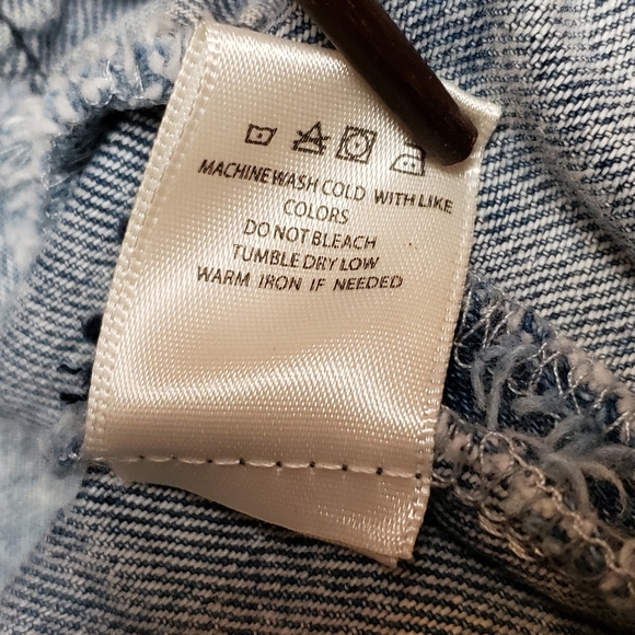 TGLA XL Mini Skirt Acid Wash Denim Tiered Ruffle Boho Festival Cowgirl 80s NWT - Picture 9 of 15